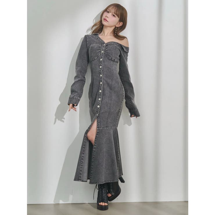 アシンメトリーマーメイドデニムワンピース | EATME | 詳細画像14 