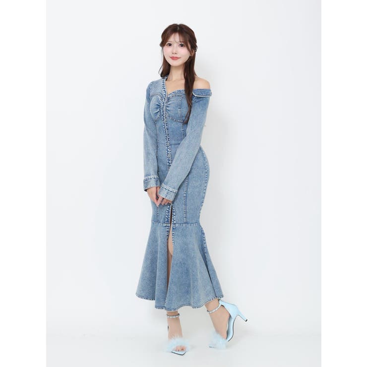 アシンメトリーマーメイドデニムワンピース | EATME | 詳細画像2 