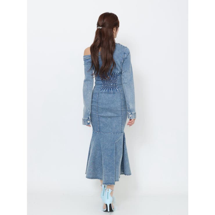 アシンメトリーマーメイドデニムワンピース | EATME | 詳細画像4 