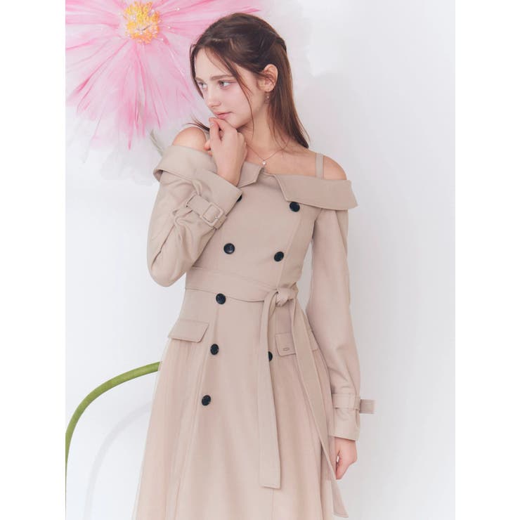 トレンチライクオフショルワンピース | EATME | 詳細画像18 