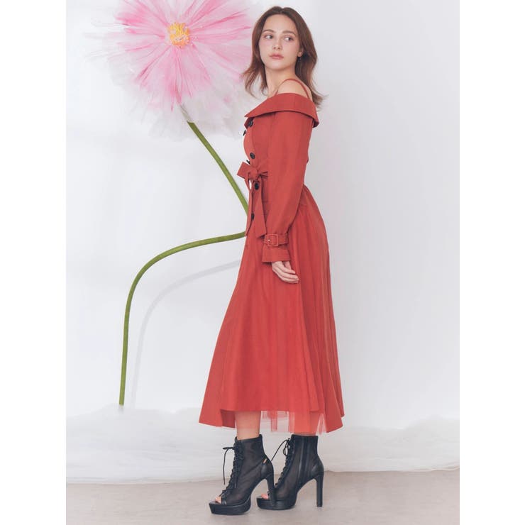 トレンチライクオフショルワンピース | EATME | 詳細画像21 