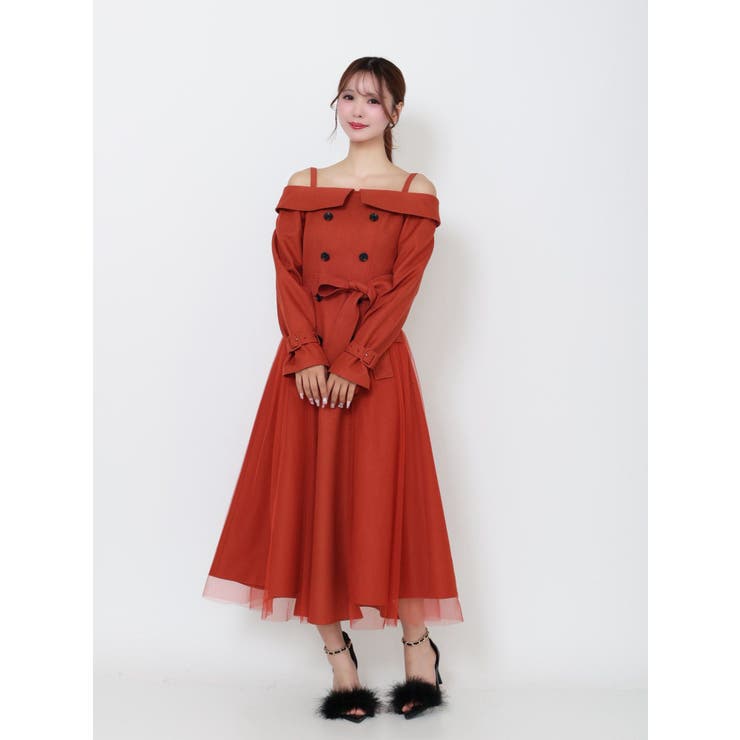 トレンチライクオフショルワンピース | EATME | 詳細画像3 