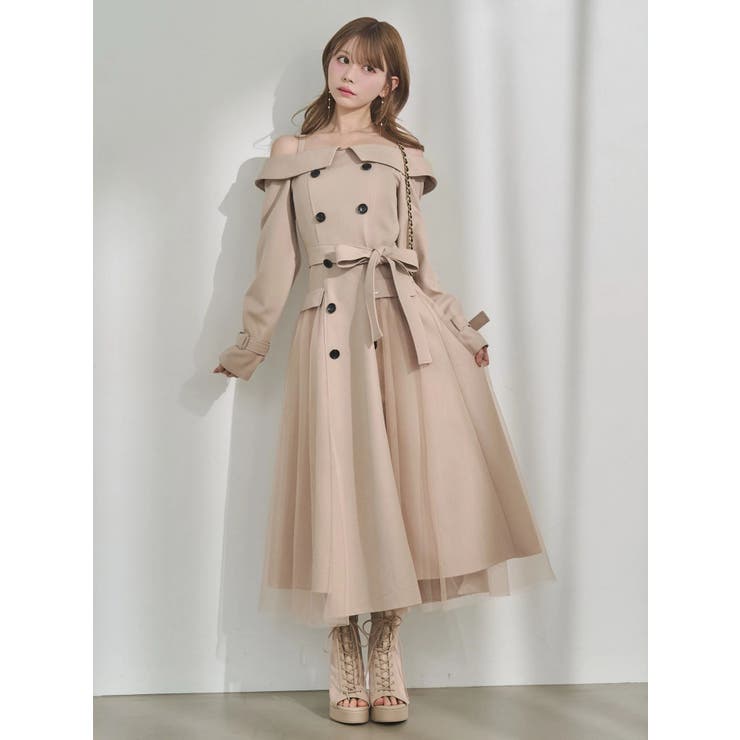 トレンチライクオフショルワンピース | EATME | 詳細画像30 