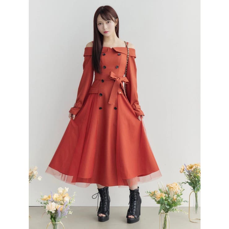 トレンチライクオフショルワンピース | EATME | 詳細画像31 