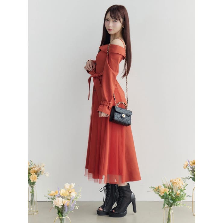 トレンチライクオフショルワンピース | EATME | 詳細画像34 