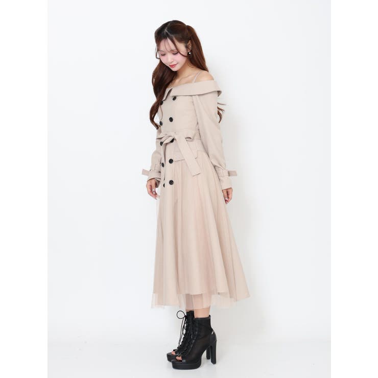 トレンチライクオフショルワンピース | EATME | 詳細画像7 