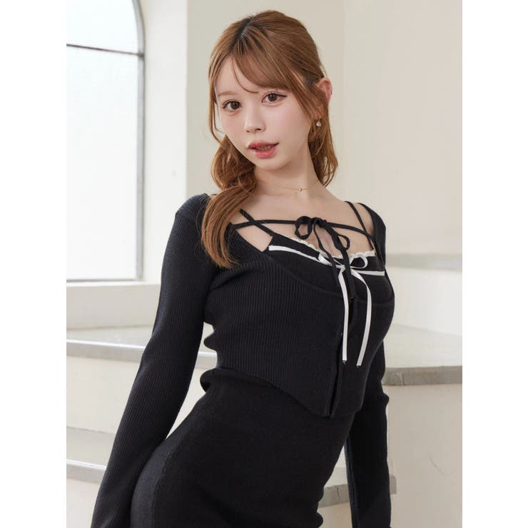 バイカラーキャミニットアンサンブルミニワンピース | EATME | 詳細画像22 