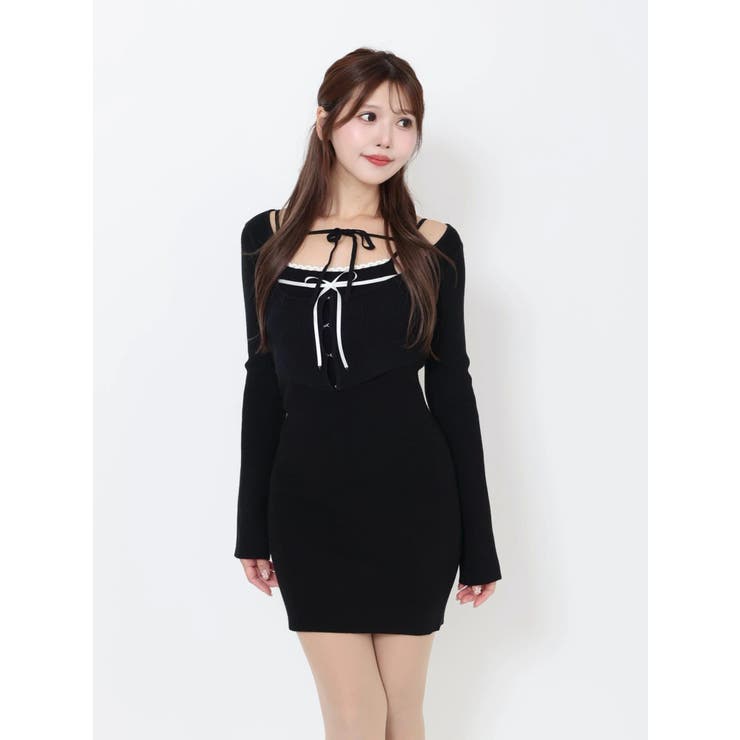 バイカラーキャミニットアンサンブルミニワンピース | EATME | 詳細画像42 