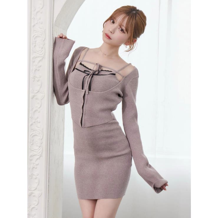 バイカラーキャミニットアンサンブルミニワンピース | EATME | 詳細画像9 