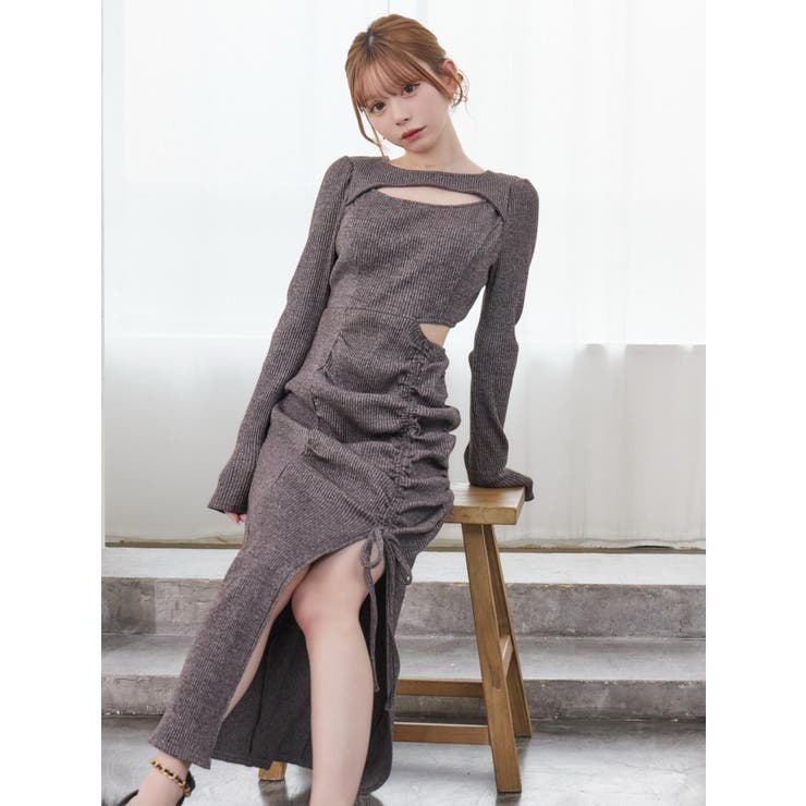 ディープスリットデコルテリブワンピース | EATME | 詳細画像13 