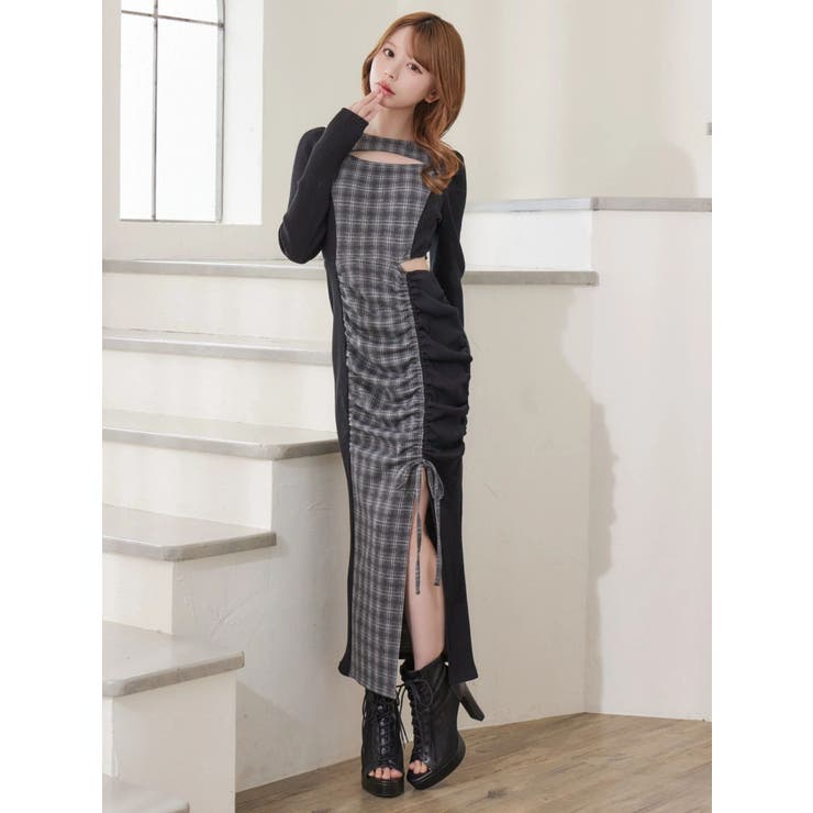 ディープスリットデコルテリブワンピース | EATME | 詳細画像20 