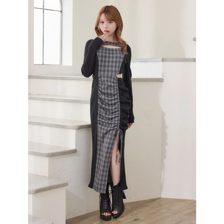 ディープスリットデコルテリブワンピース | EATME | 詳細画像22 