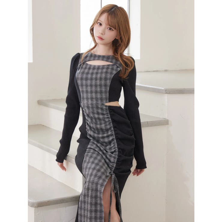 ディープスリットデコルテリブワンピース | EATME | 詳細画像24 