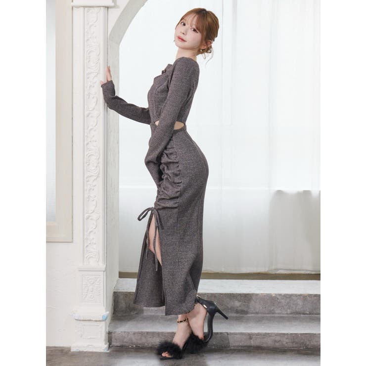 ディープスリットデコルテリブワンピース | EATME | 詳細画像3 