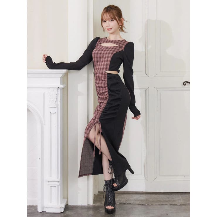 ディープスリットデコルテリブワンピース | EATME | 詳細画像30 