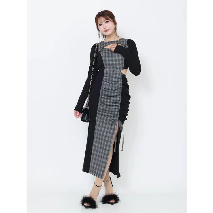 ディープスリットデコルテリブワンピース | EATME | 詳細画像36 