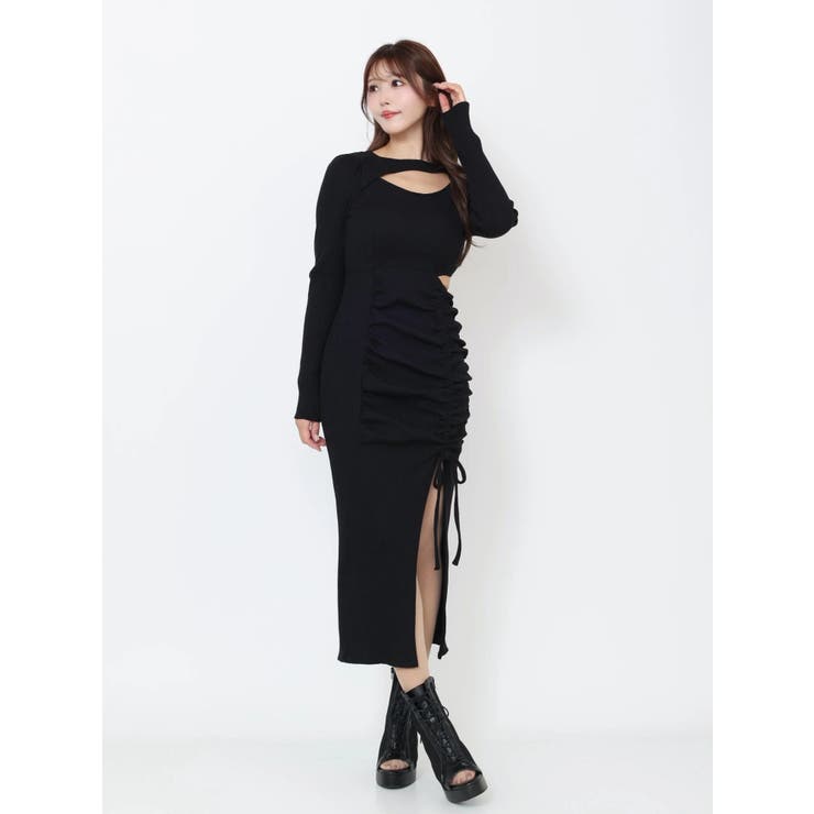 ディープスリットデコルテリブワンピース | EATME | 詳細画像42 