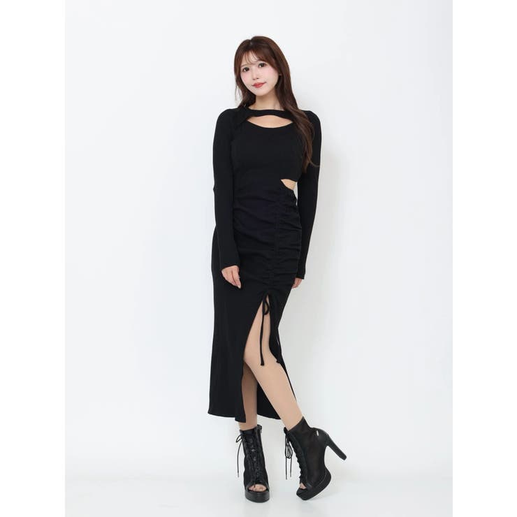 ディープスリットデコルテリブワンピース | EATME | 詳細画像43 