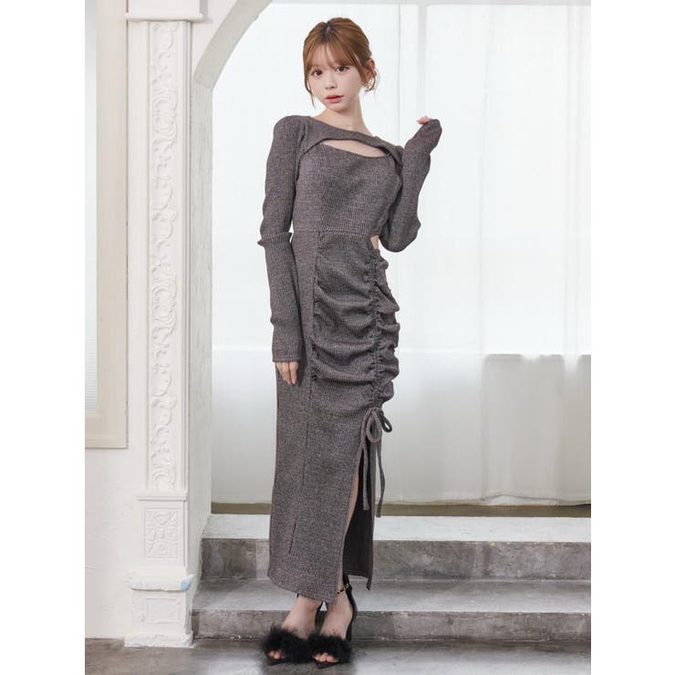 ディープスリットデコルテリブワンピース | EATME | 詳細画像5 