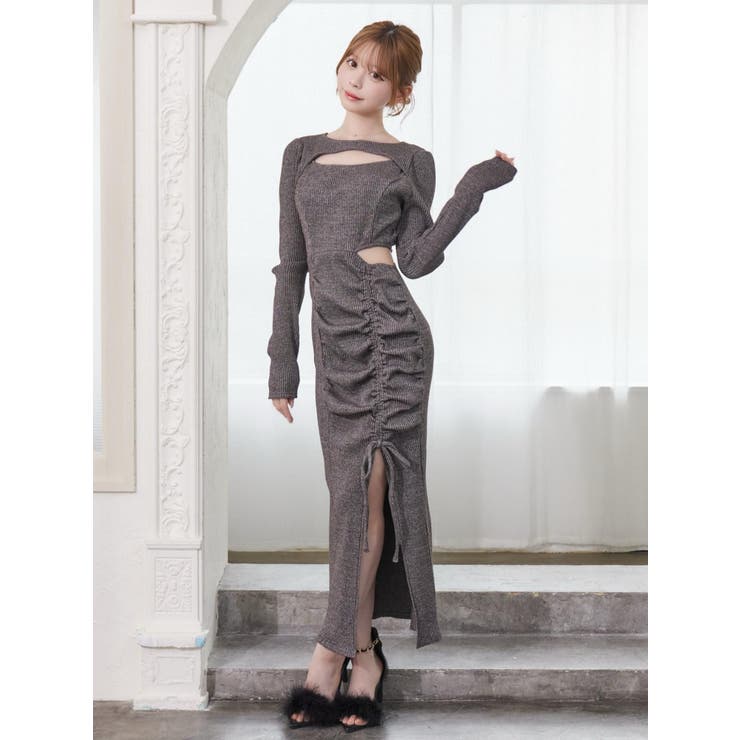 ディープスリットデコルテリブワンピース | EATME | 詳細画像6 