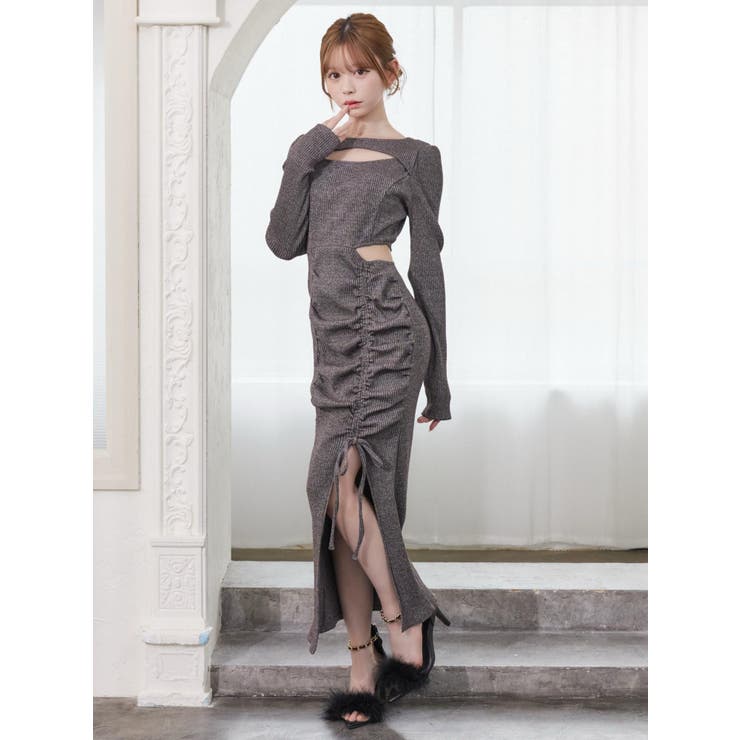 ディープスリットデコルテリブワンピース | EATME | 詳細画像9 