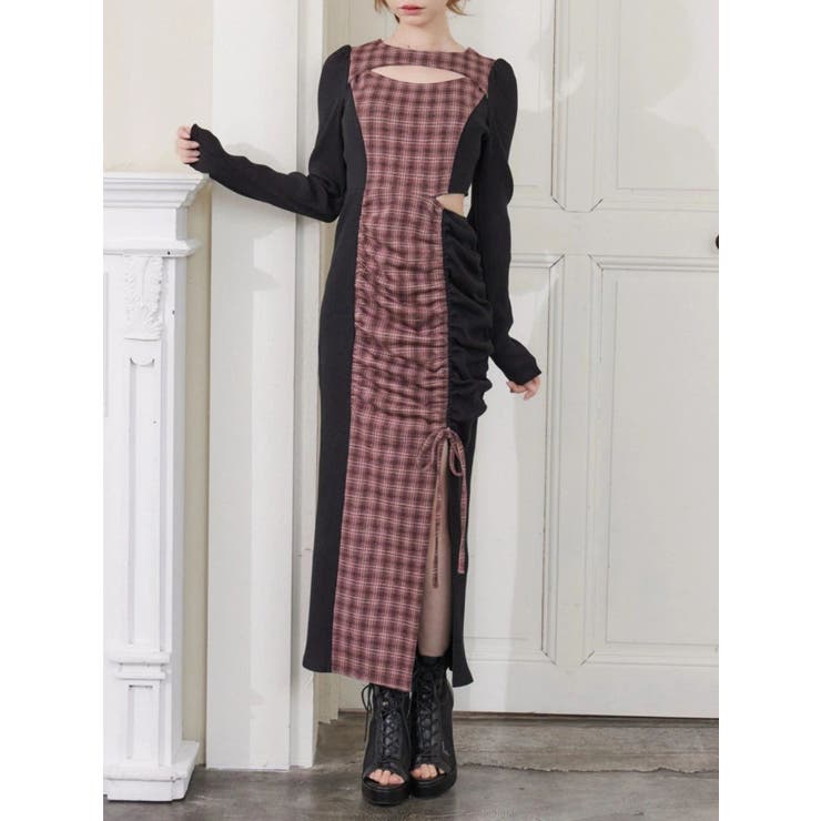 ライトミックス | ディープスリットデコルテリブワンピース | EATME