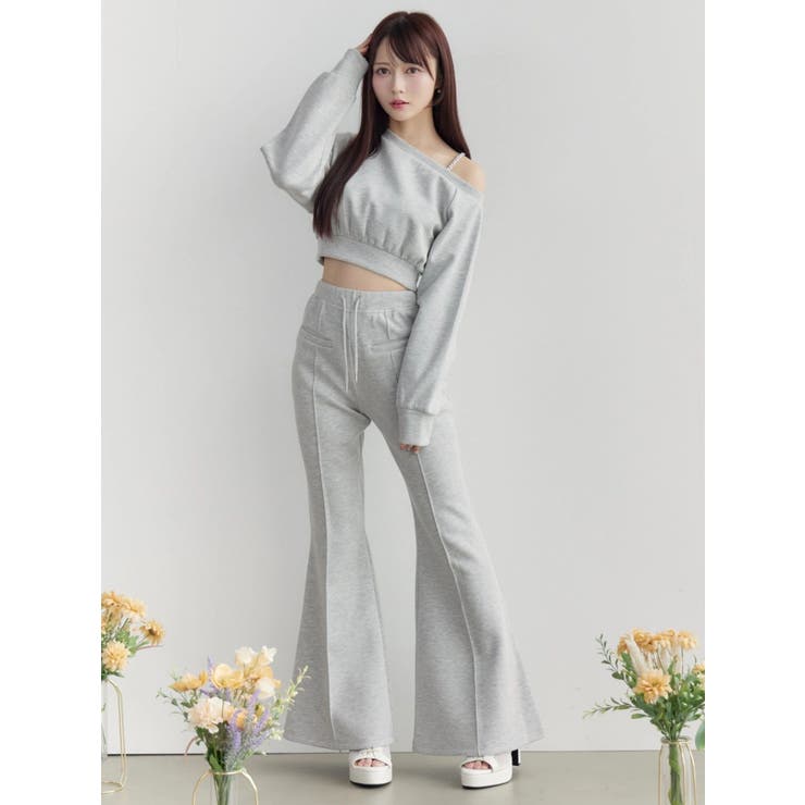 【SETUP】ダンボールセンターピンタックフレアパンツ | EATME | 詳細画像14 