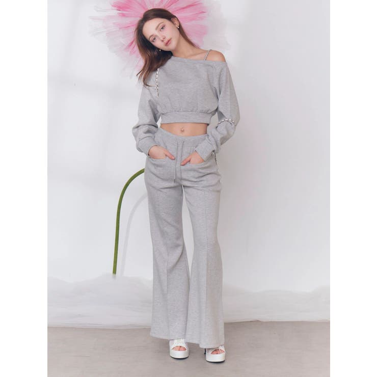 【SETUP】ダンボールセンターピンタックフレアパンツ | EATME | 詳細画像17 