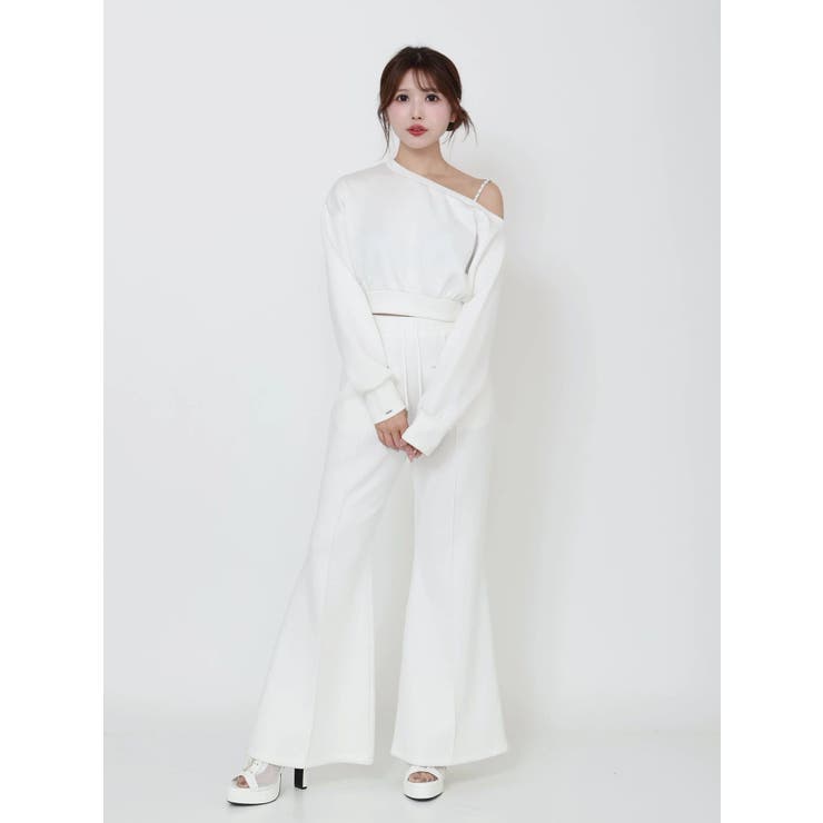 【SETUP】ダンボールセンターピンタックフレアパンツ | EATME | 詳細画像24 