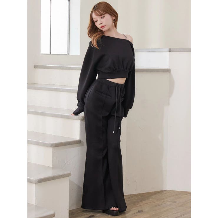 【SETUP】ダンボールセンターピンタックフレアパンツ | EATME | 詳細画像28 