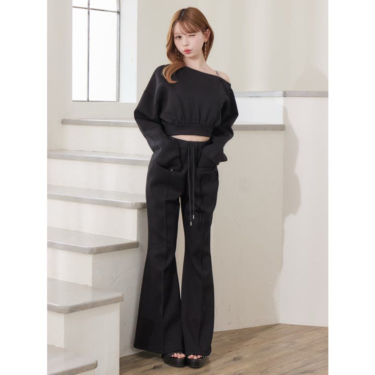 【SETUP】ダンボールセンターピンタックフレアパンツ | EATME | 詳細画像4 