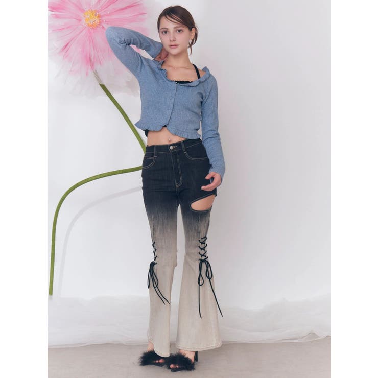 サイドレースアップカットアウトデニムパンツ | EATME | 詳細画像13 