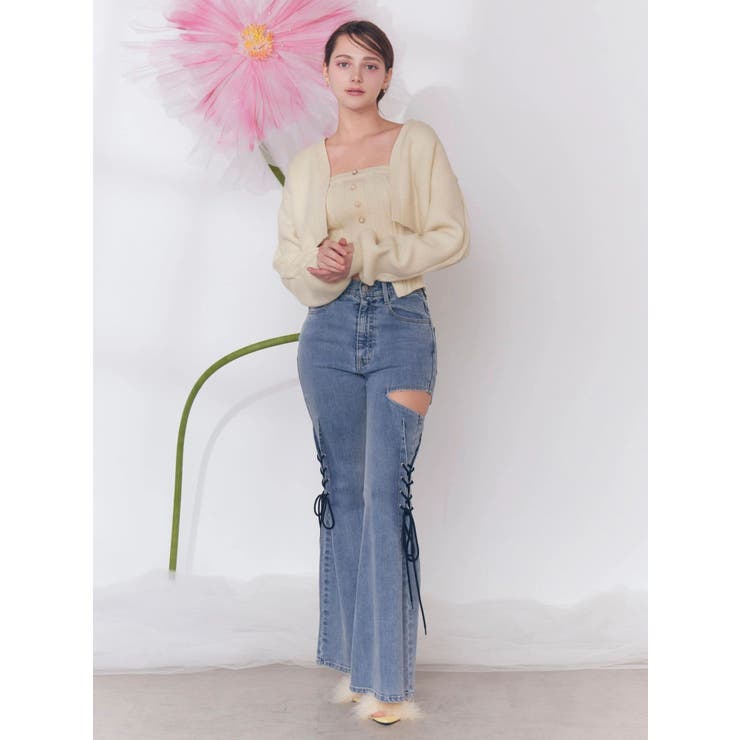 サイドレースアップカットアウトデニムパンツ | EATME | 詳細画像17 