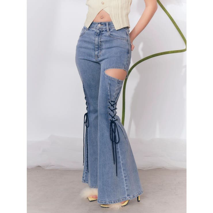 サイドレースアップカットアウトデニムパンツ | EATME | 詳細画像23 