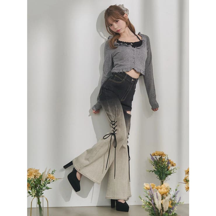 サイドレースアップカットアウトデニムパンツ | EATME | 詳細画像26 