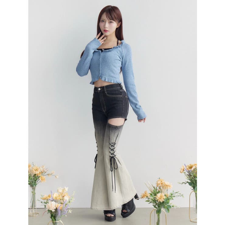 サイドレースアップカットアウトデニムパンツ | EATME | 詳細画像34 