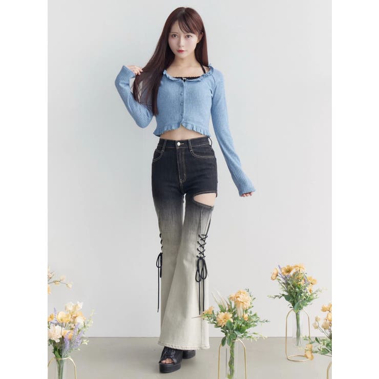 サイドレースアップカットアウトデニムパンツ | EATME | 詳細画像35 