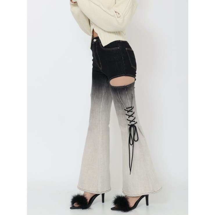 サイドレースアップカットアウトデニムパンツ | EATME | 詳細画像4 