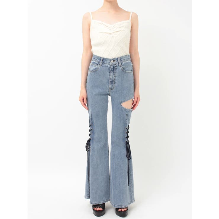 サイドレースアップカットアウトデニムパンツ | EATME | 詳細画像47 