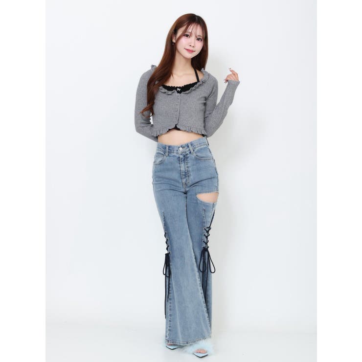 サイドレースアップカットアウトデニムパンツ | EATME | 詳細画像6 