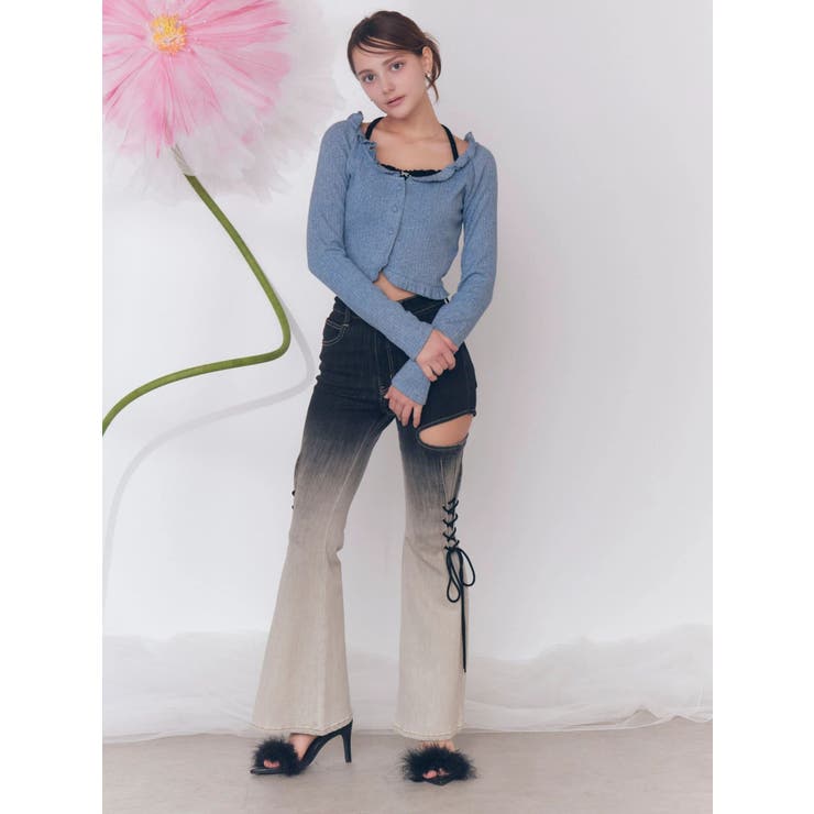 サイドレースアップカットアウトデニムパンツ | EATME | 詳細画像9 