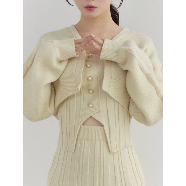 【SETUP】フロントボタンニットベアTOP | EATME | 詳細画像1 