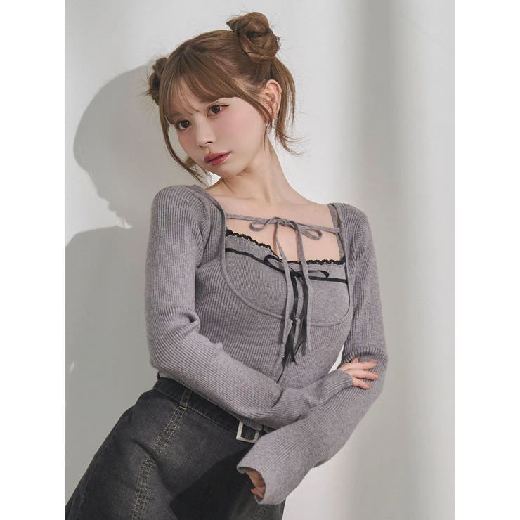 バイカラーキャミニットアンサンブル | EATME | 詳細画像2 