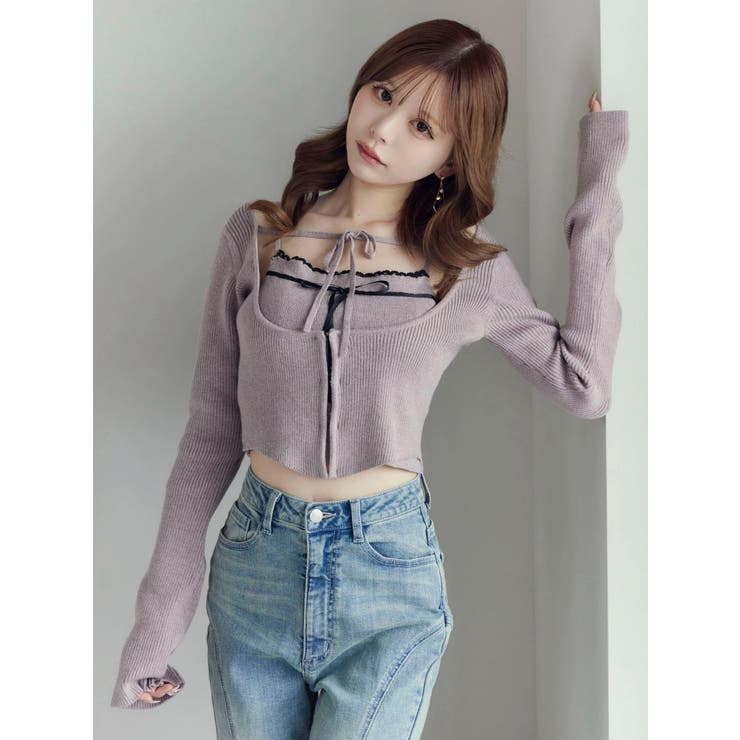 バイカラーキャミニットアンサンブル | EATME | 詳細画像6 