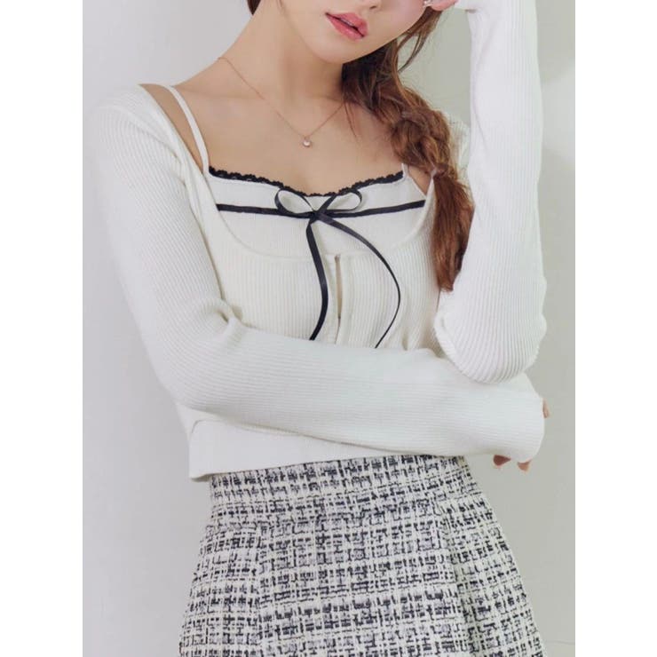 バイカラーキャミニットアンサンブル[品番：MKSW0068245]｜EATME