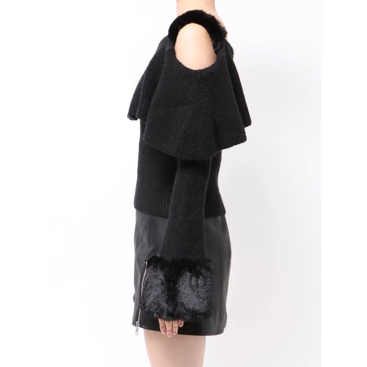 フェイクファーストラップオフショルダーリブニット | EATME | 詳細画像21 