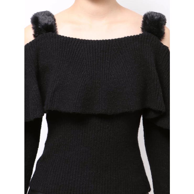 フェイクファーストラップオフショルダーリブニット | EATME | 詳細画像23 