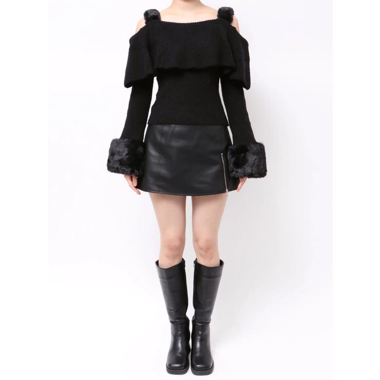 フェイクファーストラップオフショルダーリブニット | EATME | 詳細画像27 