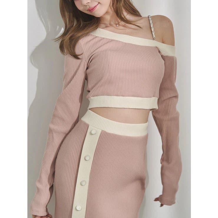 ピンク | 【SETUP】バイカラーワンショルTOP | EATME