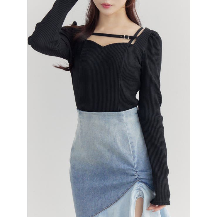 ブラック | ベルテッドリブTOP | EATME